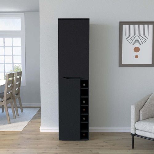 Tall Cabinet Bell, Seven Cubbies, Two-Door Cabinets, Black Wengue Finish