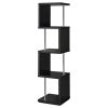 Black and Chrome 4-Tier Bookcase