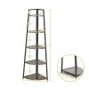 Corner Shelf, 5 Tier Corner Bookshelf, 70" Tall Display Organizer Storage Stand, Multipurpose Shelving Unit Ladder Shelf for Living Room, Home Office