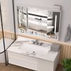 Modern 39x28 inches bathroom cabinets, medicine cabinets with mirrors and LED lights, bathroom storage cabinet with multilevel storage compartments