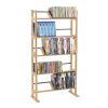 Media Storage Rack with Sliding Dividers in Maple