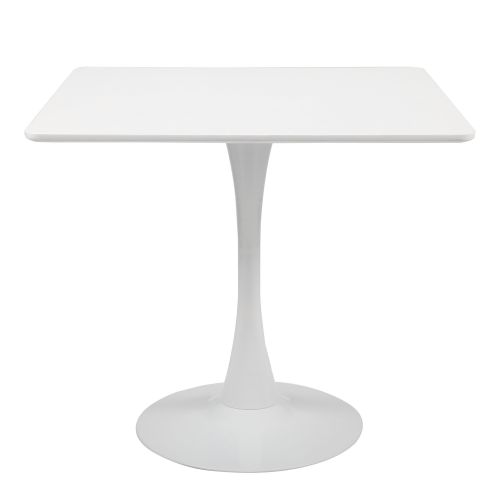 31.5"H White Tulip Table Mid-Century Dining Table with Round MDF Table Top; Pedestal Dining Table; End Table Leisure Coffee Table XH 31.5"H White Tulip Table Mid-Century Dining Table with Round MDF Table Top; Pedestal Dining Table; End Table Leisure Coffee Table XH