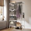Portable Closet Wardrobe Clothes Storage Cabinet Organizer Garment Hanging Rack Shelves