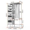 Portable Closet Wardrobe Clothes Storage Cabinet Organizer Garment Hanging Rack Shelves